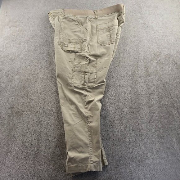 Lee Womens Cargo Pants Size 10M Relaxed Fit Beige Straight Leg Elastic Waist Tan - Picture 11 of 16